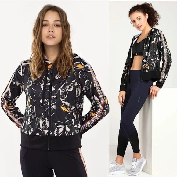 Farm Rio x Adidas Black Butterfly Zip Up Hoodie Size XS - Picture 2 of 11